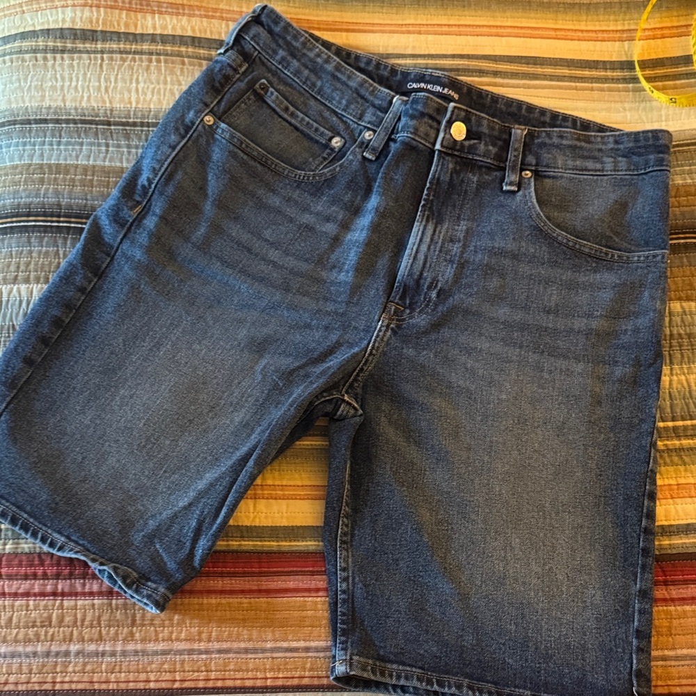 Calvin Klein Dark Blue Jean Shorts for Men